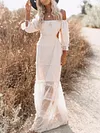 Irregular Clipping Off-The-Shoulder Maxi Dress