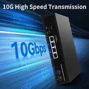 GoodTop 10GbE Web Managed Switch 4 Port RJ45 10000Mbps Smart