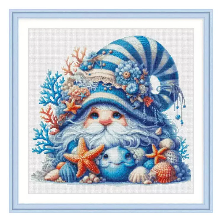 Spring-Coral Dwarf- 11CT/14CT/16CT - 3 Strands Threads Printed cross stitch - Multiple Size