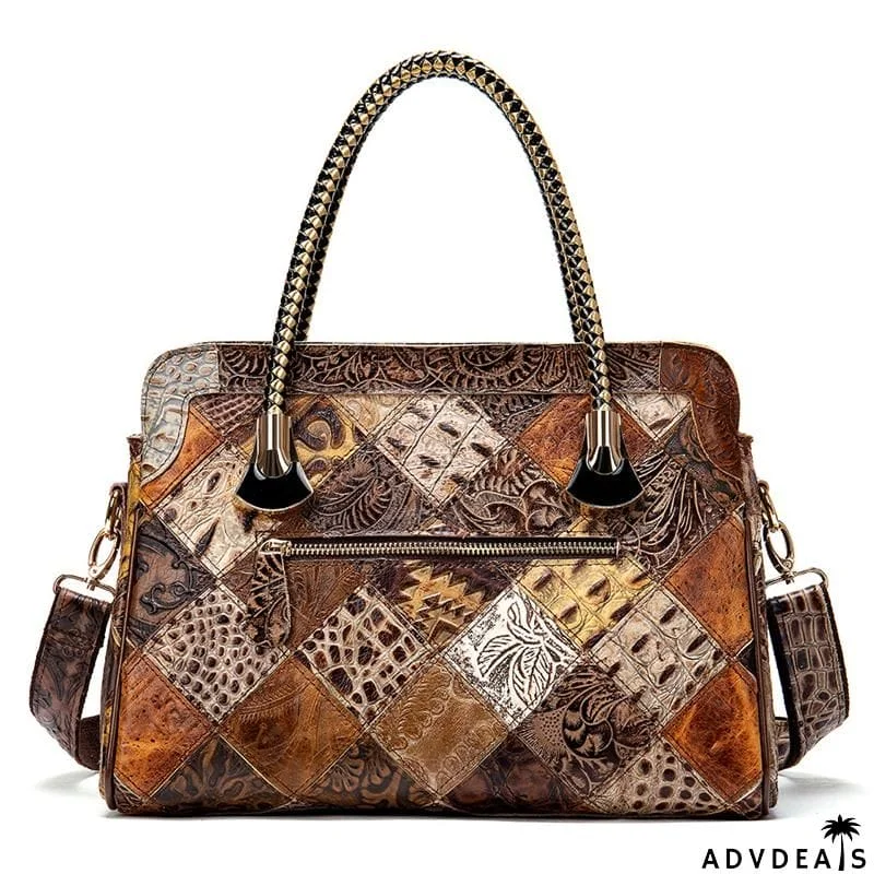 Fashionable Design Colorful Patchwork Large Capacity Handbag Shoulder Bag