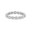 14K White Gold Round and Marquise Cut Lab Diamond Share-prong Setting Eternity Ring