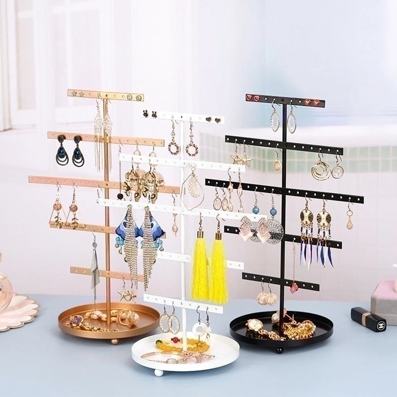 Minimalist Solid Color Metal Jewelry Rack