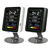 5 In 1 Formaldehyde Monitor with Holder Carbon Dioxide Detector USB Rechargeable TVOC Detector Temperature Humidity Home Air Quality Monitor