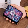 (US Local)Flower 5D DIY Diamond Painting Wallet Diamond Painting Card Holder Coin Purse
