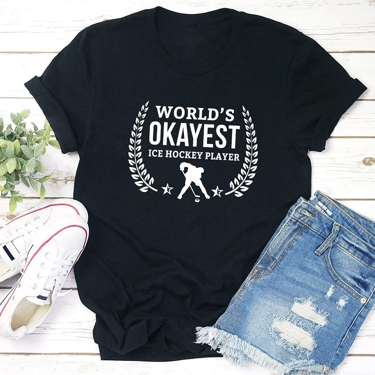 World's okayest Hockey player T-shirt Tee-03982-Annaletters
