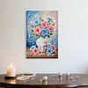 DIY Pearl Painting Hibiscus Vase for Home Decor with Frame(30x20cm)