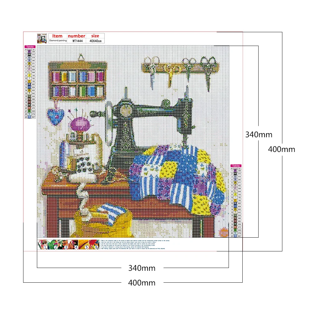 Full Round Diamond Painting 40*40cm - Sewing Machine
