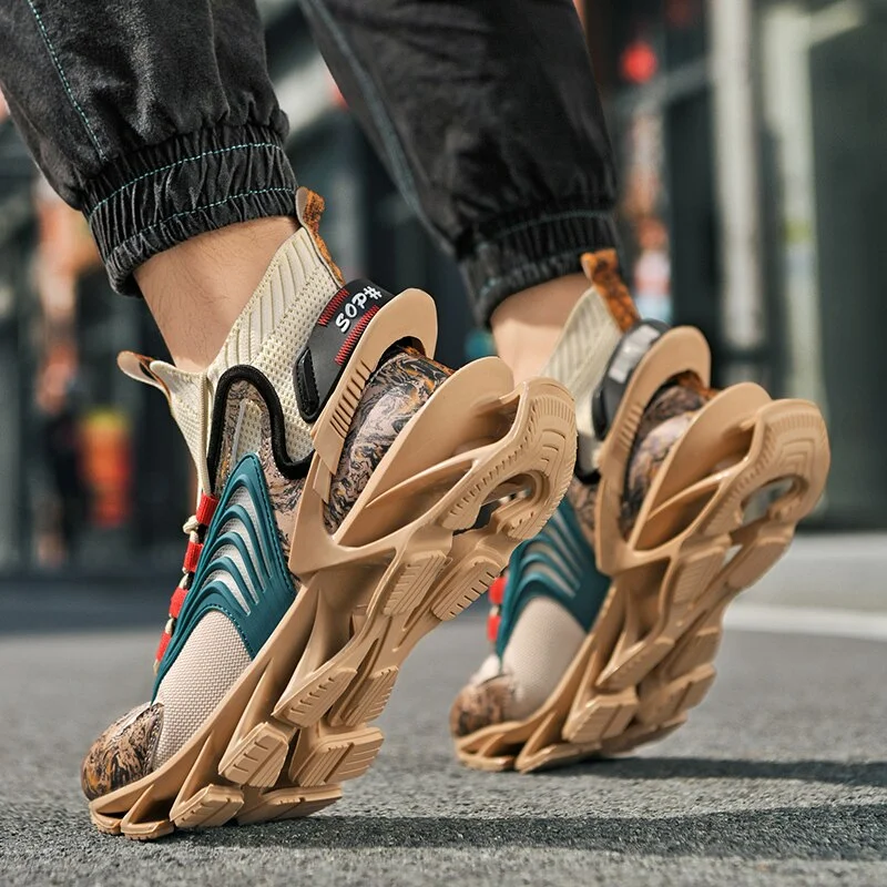 Classic Men's Blade Running Shoes Breathable Sneakers Graffiti Jogging Shoes Fashion Antiskid Damping Sports Shoes Zapatillas