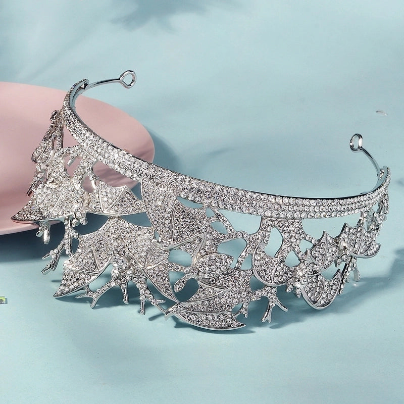 Halloween Glam Exaggerated Women’s Spider Bat Skull Alloy Inlay Rhinestones Crown