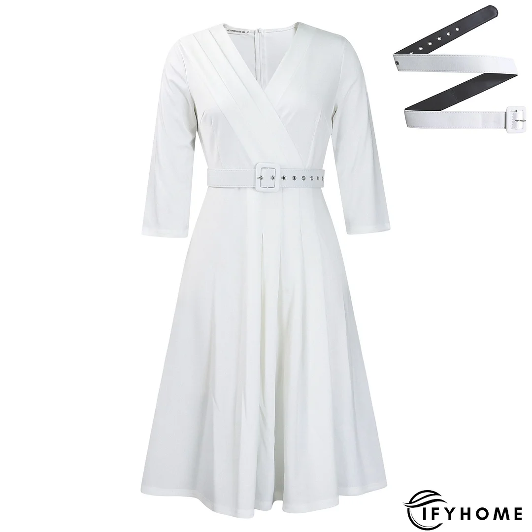 Plain Elegant Regular Fit Dress & Party Dress | IFYHOME