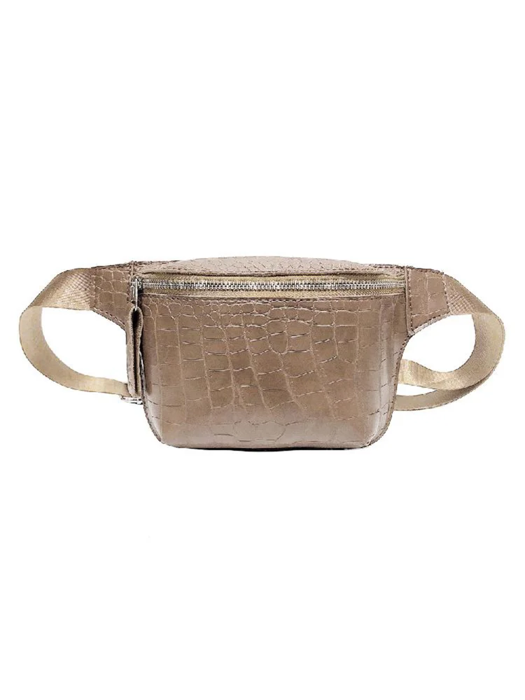 Alligator Pattern Shoulder Waist Bags Women Chest Fanny Belt Packs (Camel)