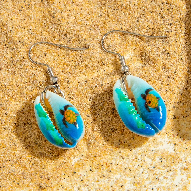 Summer Gradient Turtle Ocean Earrings