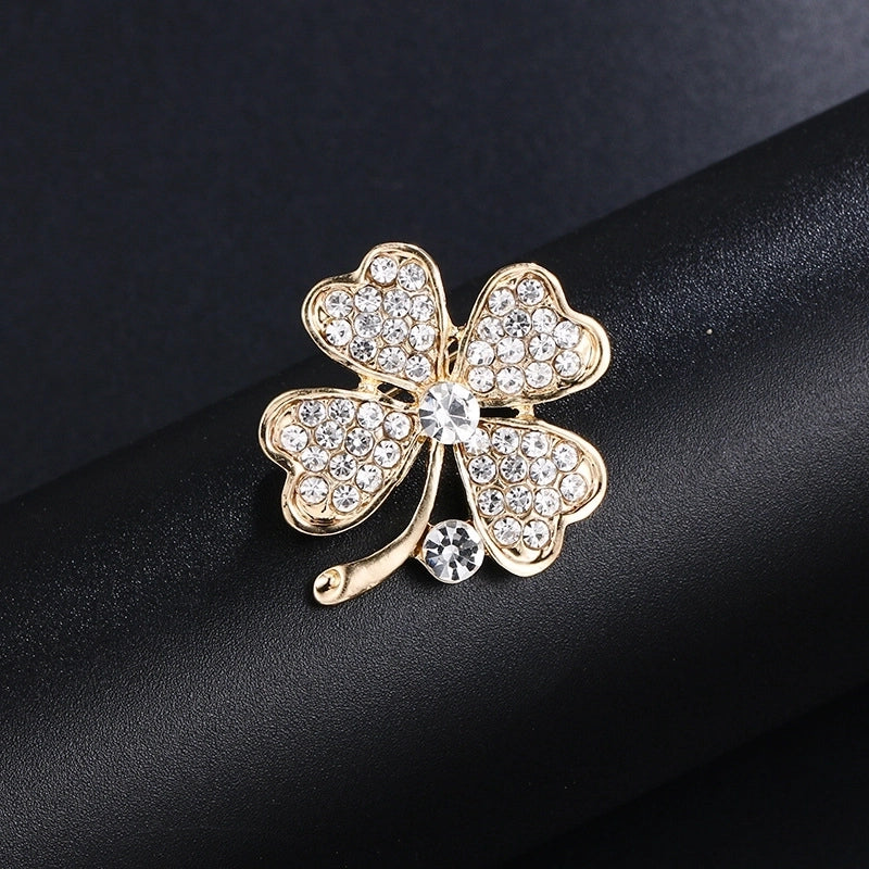 Elegant Pin Leaf Flower Butterfly Alloy Plating Inlay Rhinestones Pearl Women’S Brooches