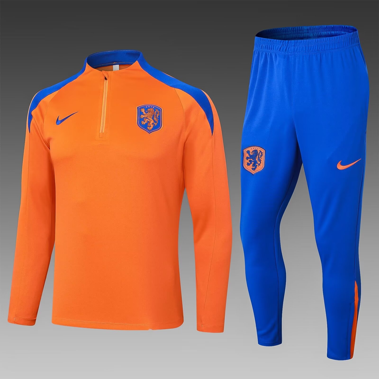 2024 Netherlands Half-Pull Training Suit Orange Football Shirt