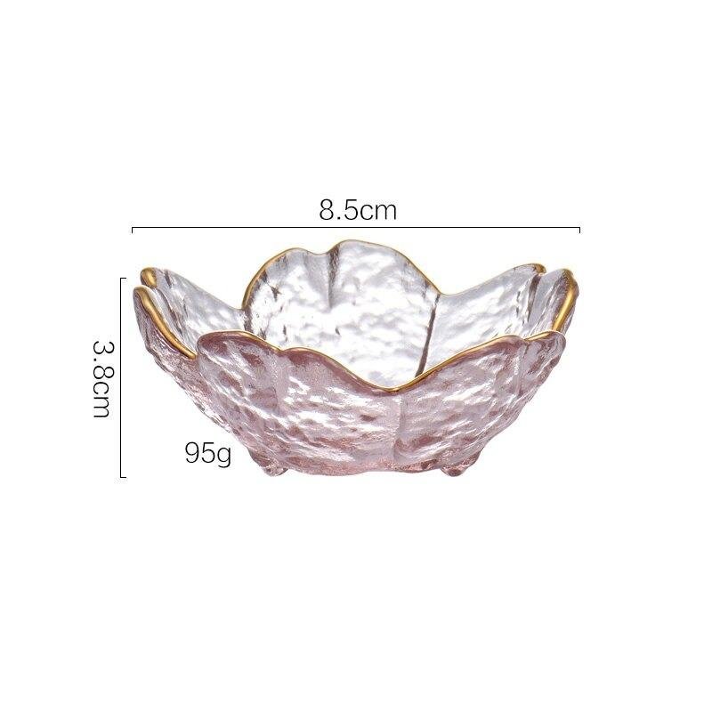 Chic Pink Flower Glass Bowl