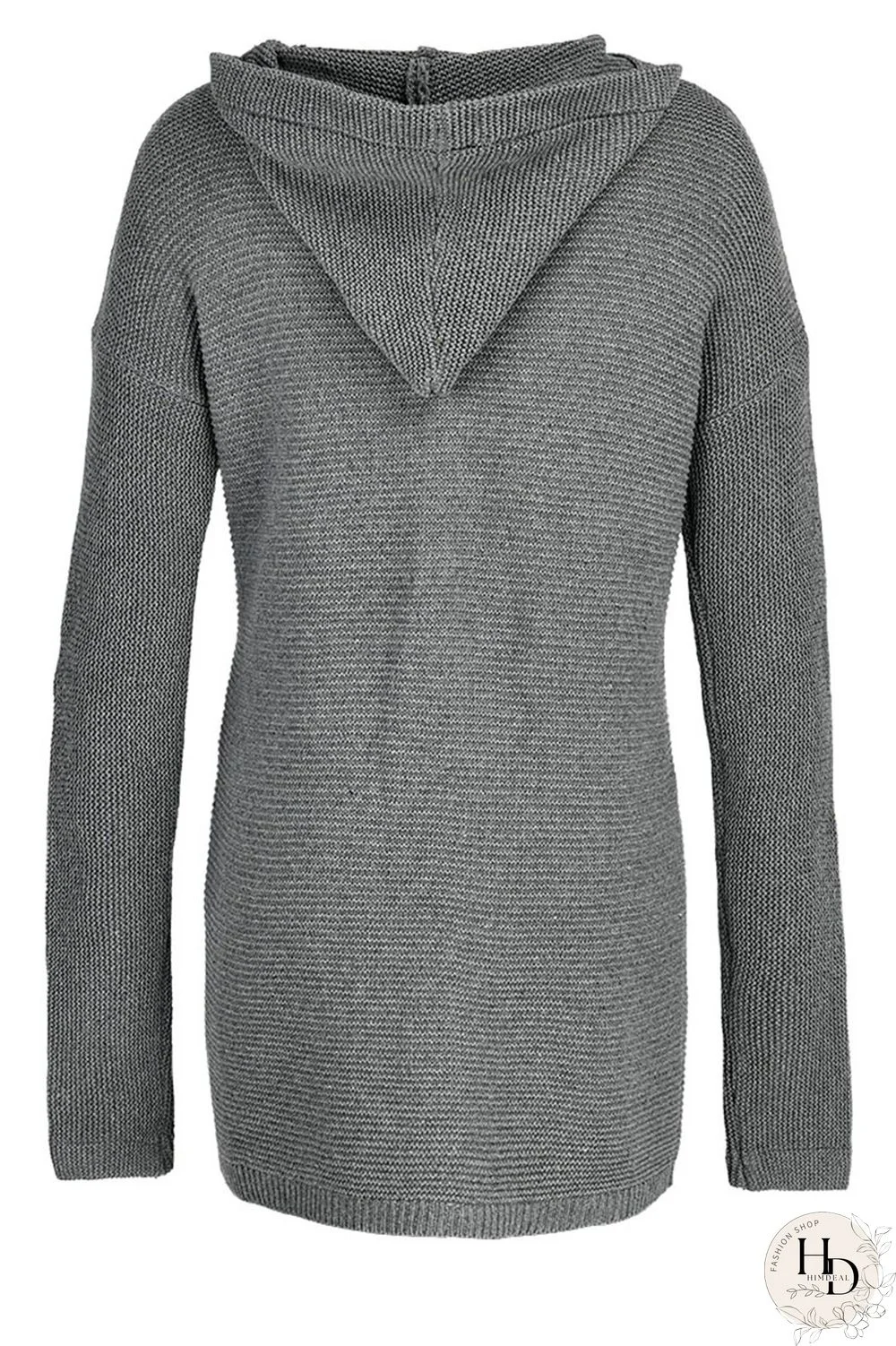 Beige Fashion Cardigan Hooded Long Jacket