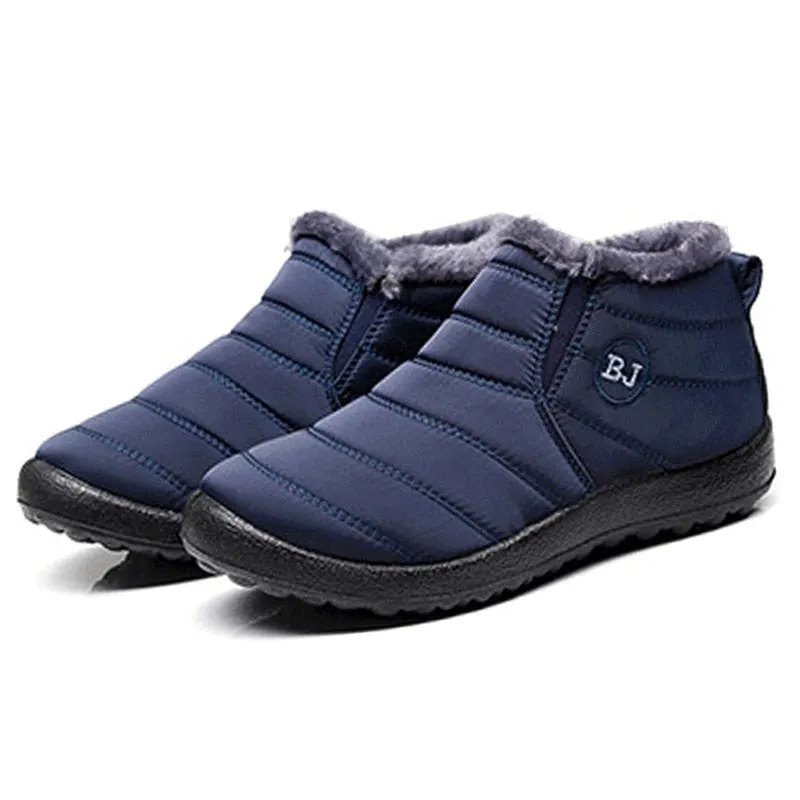 Lucyever 2021 Winter Keep Warm Snow Boots Women Waterproof Non-slip Plush Ankle Boots Woman Flat Thicked Cotton Patten Shoes