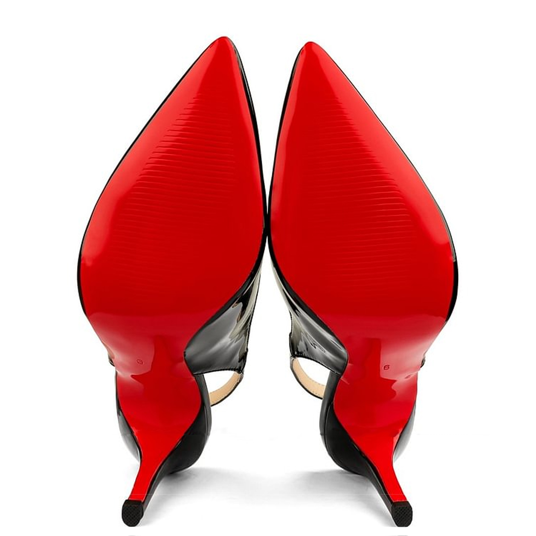 120mm/100mm Women's Sandals Pointed Toe Slingback Red Bottom Heels-MERUMOTE