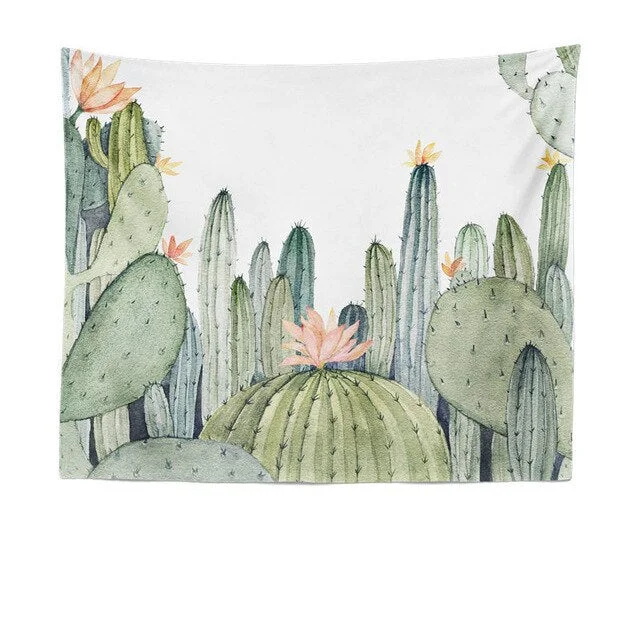 Cactus Succulents Tapestry Summer Succulents Wall Decor Tropical Landscape Wall Hanging Tapestries Picnic Blanket Wall Cloth