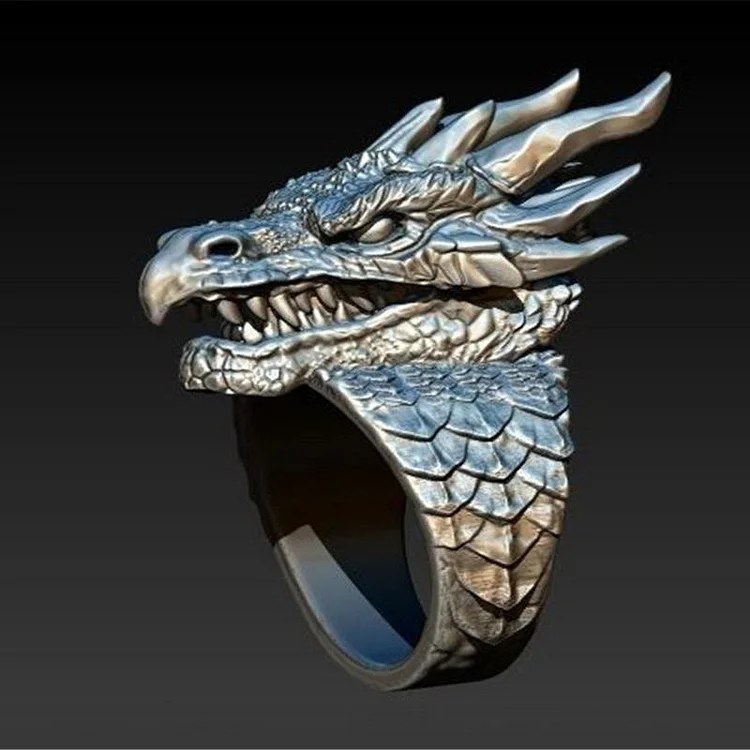 Coutureaura Jormungandr Dragon Head Viking Ring