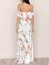 Floral Printed Off-The-Shoulder Split-Front Maxi Dresses