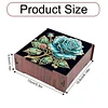 Diamond Painting Wooden Blue Rose 4 Slots Diamond Painting Storage Box for Adult Beginner