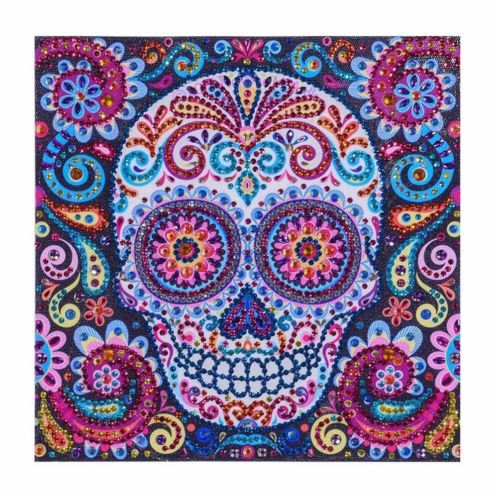 Partial Special Shaped Diamond Painting Novelty Skull