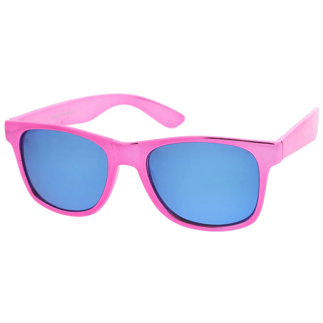 Retro Metallic Square Colored Mirror Lens Horn Rimmed glasses 55mm