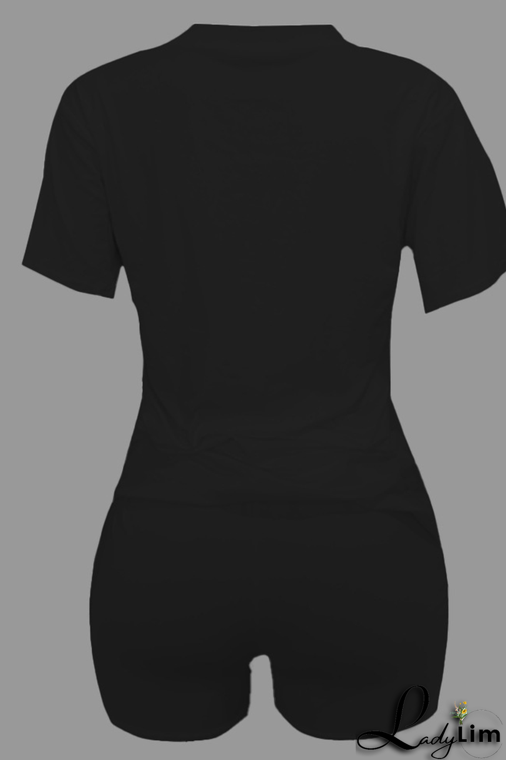 Rose Red Casual Print Patchwork O Neck Short Sleeve Two Pieces