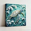 (25x25cm)DIY Turtle Framed Handmade Pearl Painting Art Craft Kit Living Home Decor