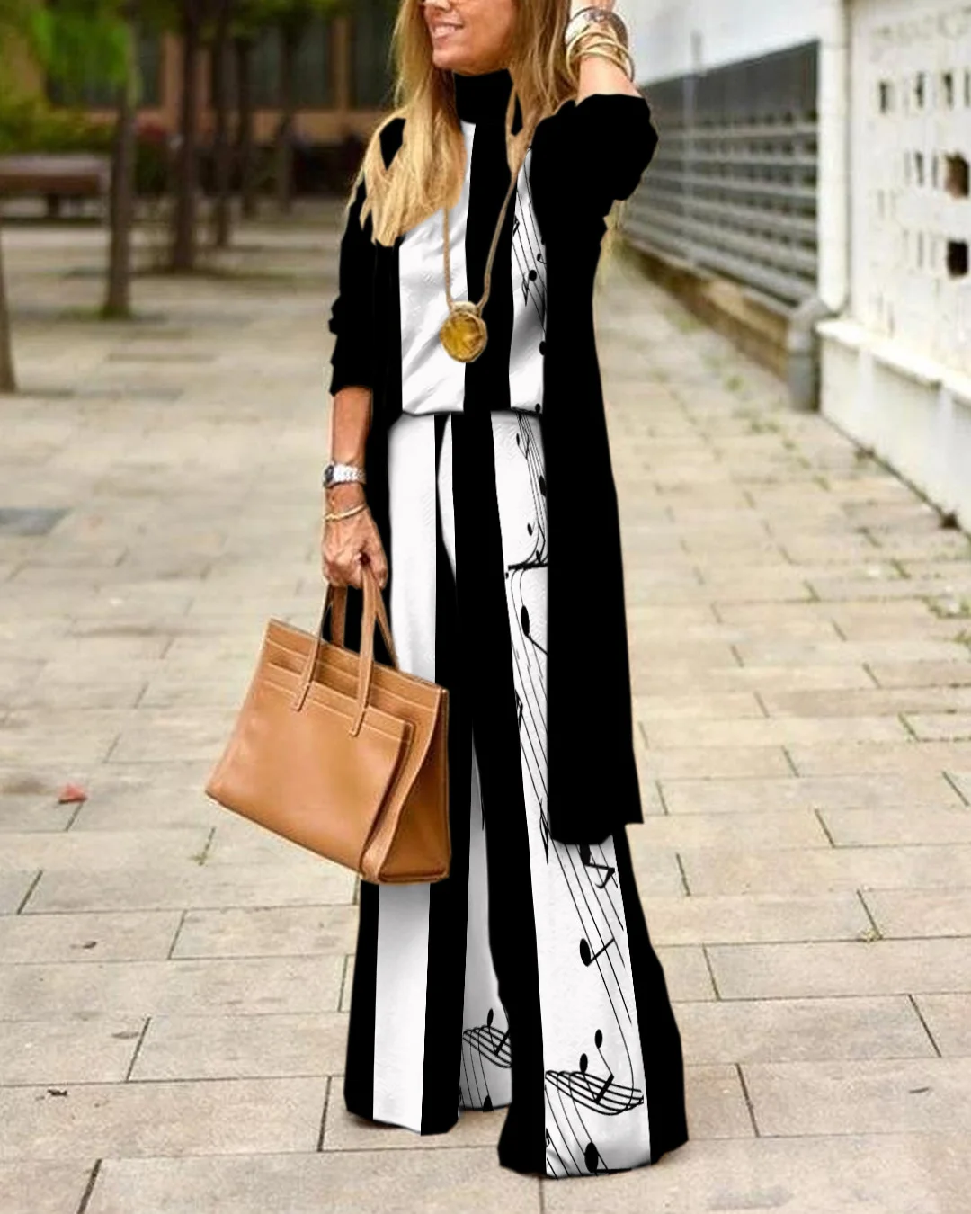 Herringbone Sweater Three-Piece Suit e70a