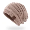 Leather Label Knitted Hat Warm Hat For Men And Women by Inlyline