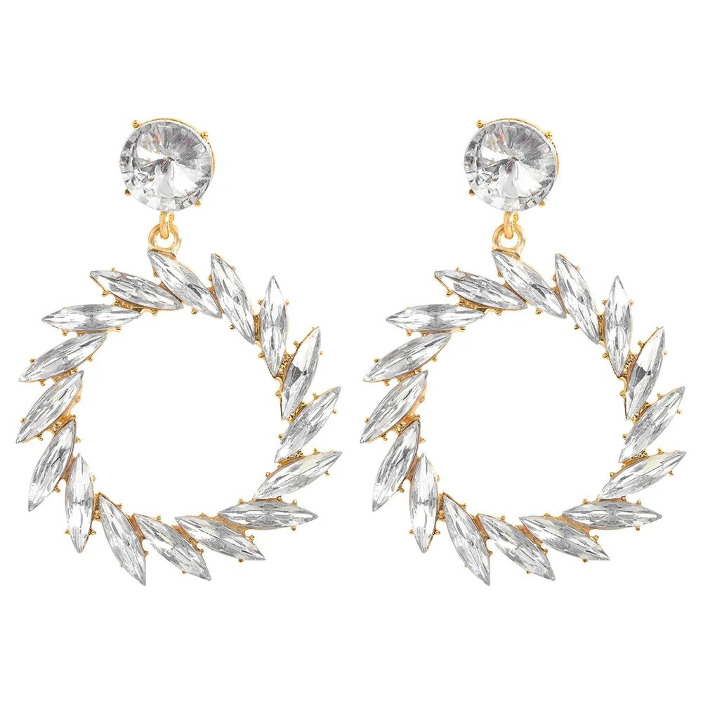 Dvacaman New Shiny Rhinestone Earrings Tassel Drop Earrings For Women Luxury Jewelry Long Dangle Earrings 2022 Party Accessories