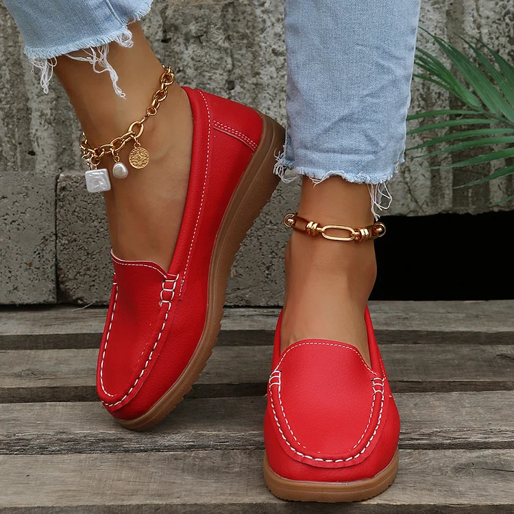 Plain Color Casual Loafers Flats