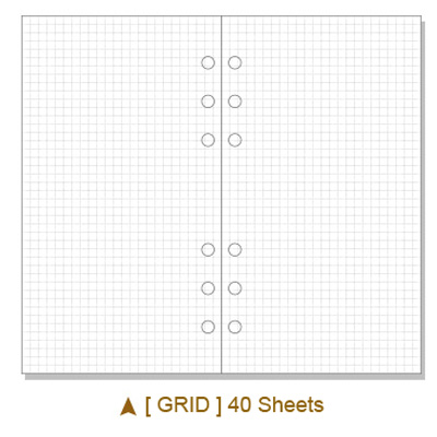 NEVER Spiral Notebook Filler Papers A6 Planner Weekly Plan Grid Dot Line Insert Pages Diary Book Inner core 40 sheets Stationery