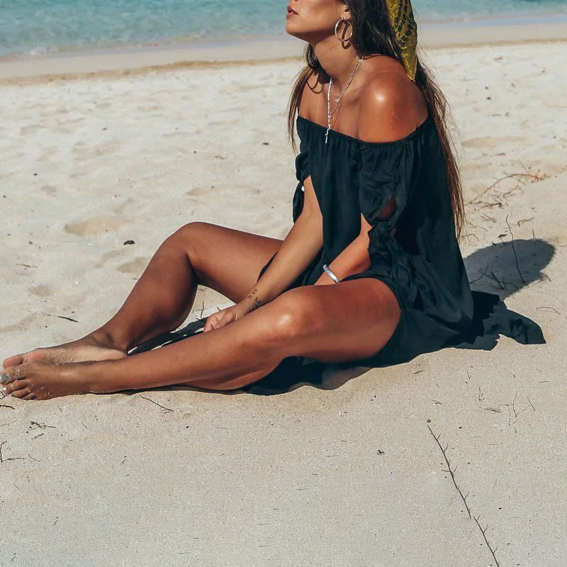 Resort Solid Color One Shoulder Maxi Dress