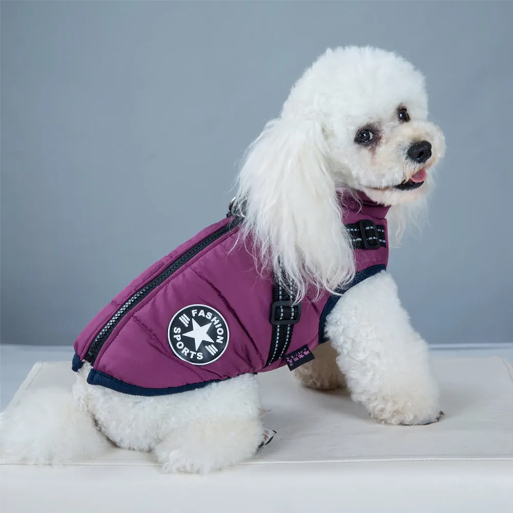 Pawbibi Sport- Waterproof Winter Jacket with Built-in Harness