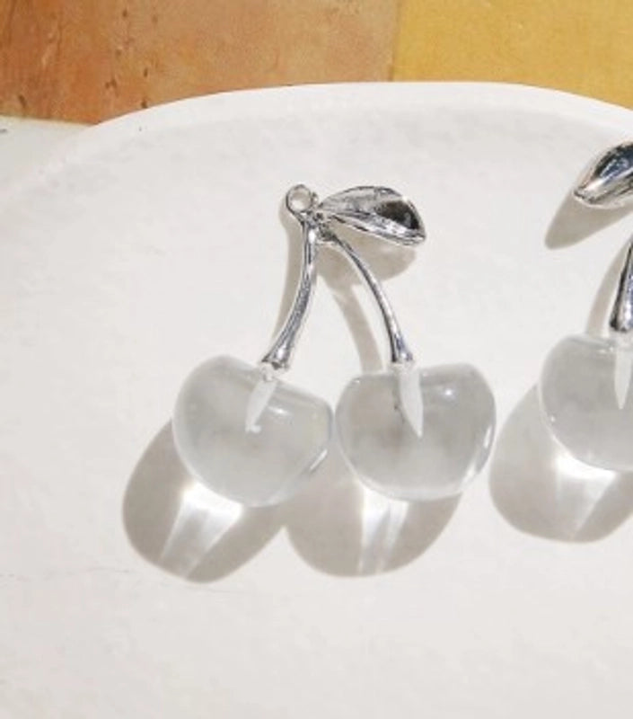 Summer Iced Emulational Fruit Cherry Cherry Diy Three-Dimensional Pendant Accessories Earrings For Women Earring Material