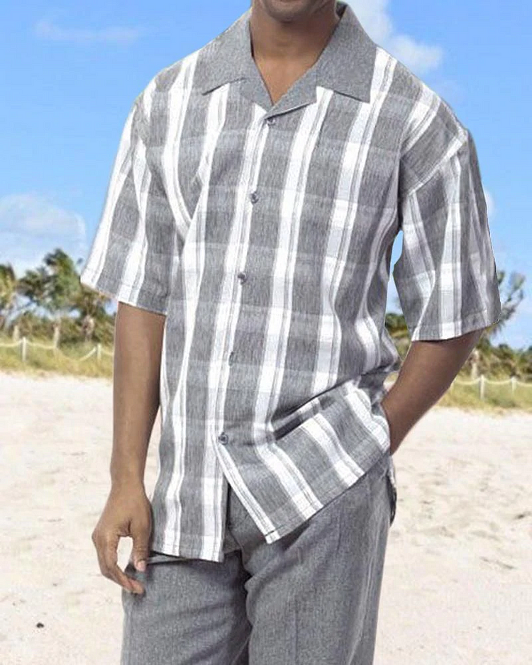 Men's Casual Printed Shirt Short Sleeve