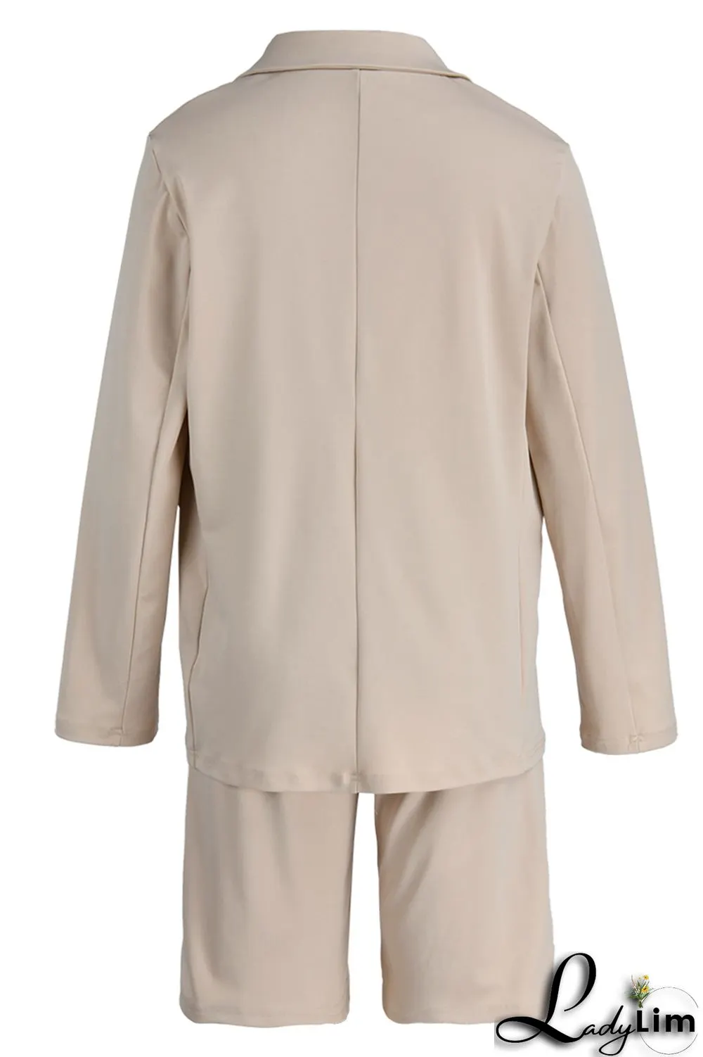 Blue Fashion Casual Solid Basic Turndown Collar Long Sleeve Two Pieces