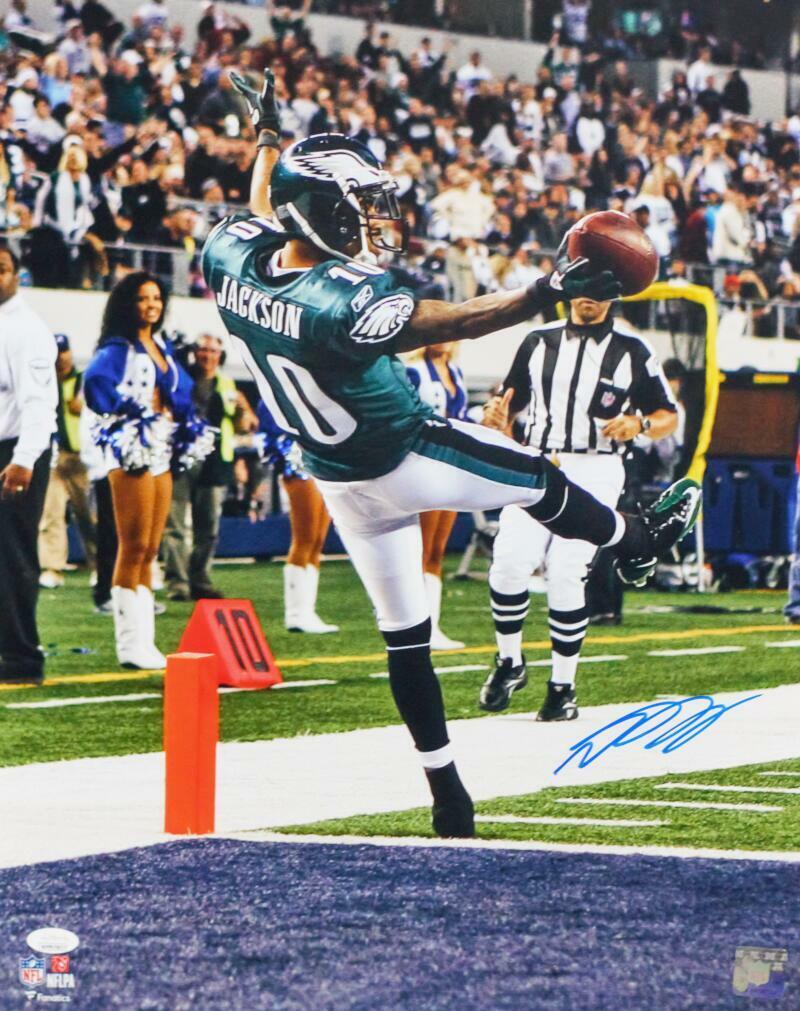 DeSean Jackson Autographed 16x20 FP Scoring Touchdown - JSA W Auth *Blue