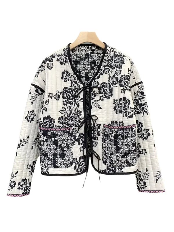 New Women's Urban Casual Loose Printed Cotton Jacket Flusfy