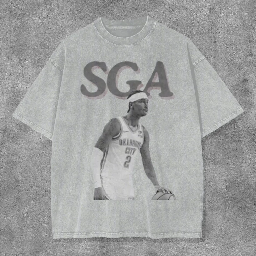 Sga Washed Distressed Short Sleeve T-Shirt