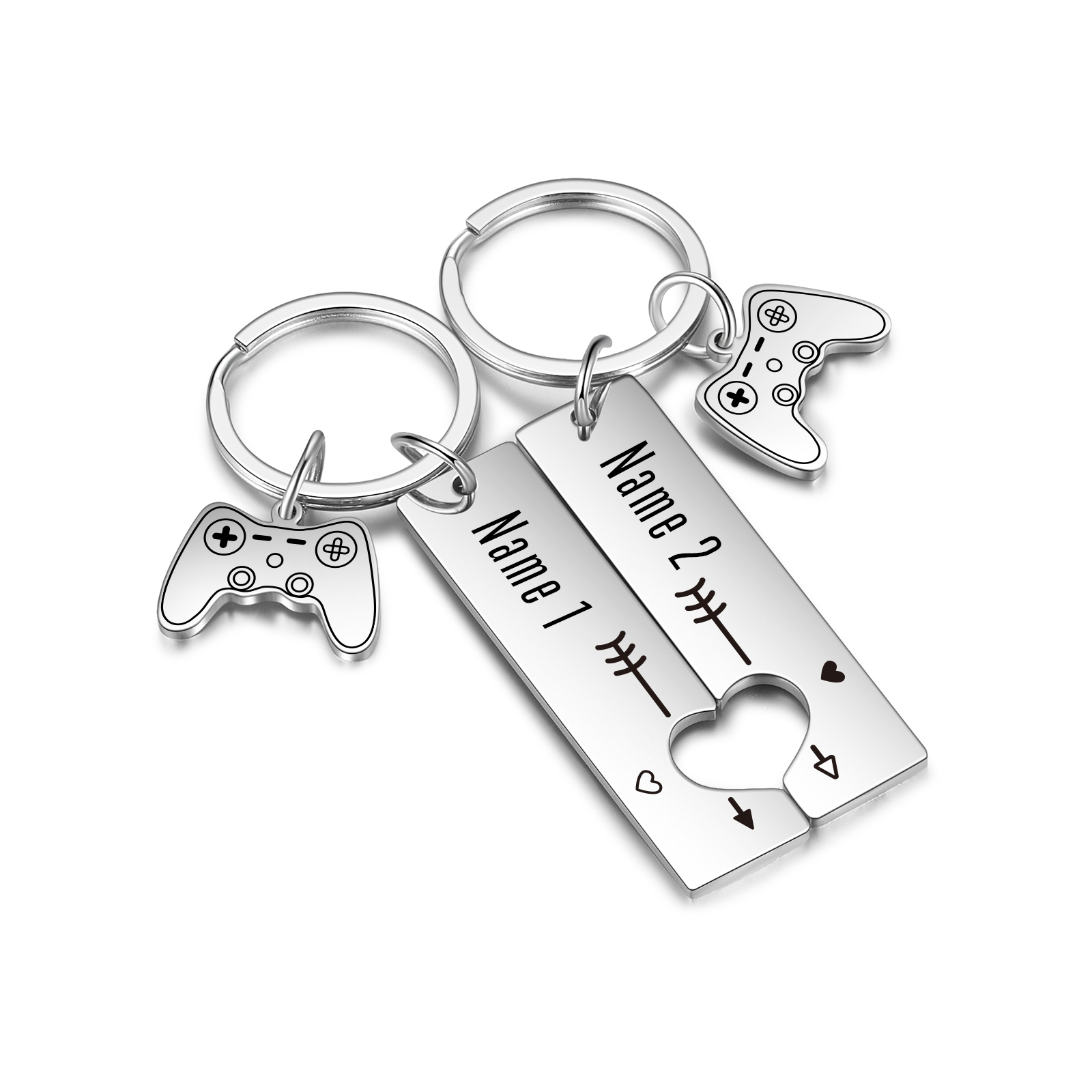 Personalised Couple Keychain Custom 2 Names Keyring Game Console Valentine's Day Gift for Him/Her-Jessemade AU