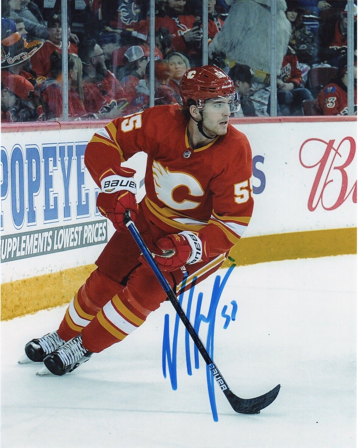 Calgary Flames Noah Hanifin Signed Autographed 8x10 NHL Photo Poster painting COA #5