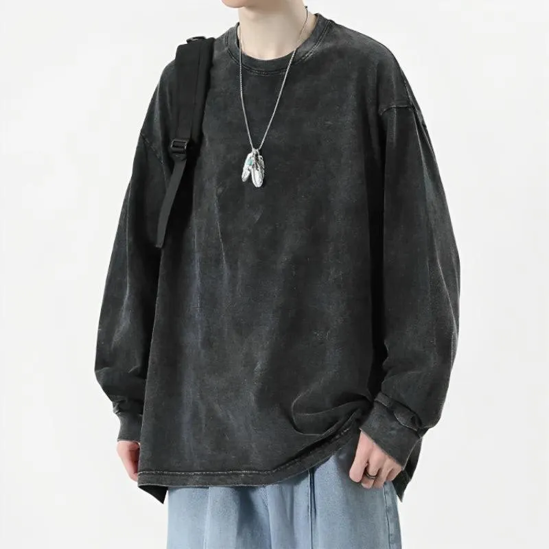 Brownm Oversized Distressed Basic Tee
