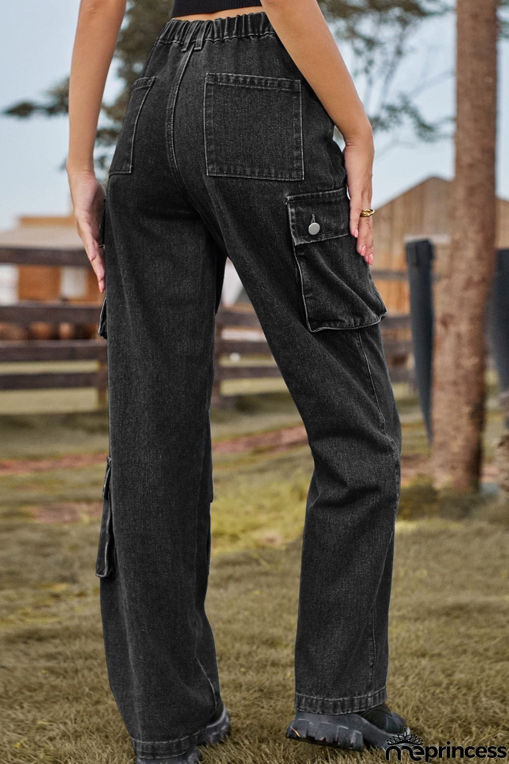 Loose Fit Long Jeans with Pockets