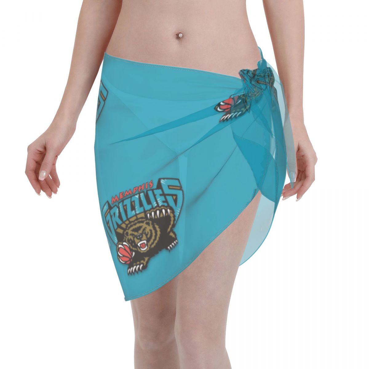 Memphis Grizzlies Original Logo Women's Short Beach Sarong Cover Ups