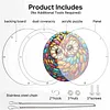 (18.5cm)DIY Acrylic Jigsaw Puzzle Window Hanging with Hanging Chain DIY Stained Glass Decoration Round Window Puzzle Decor for DIY Craft Project(Night Owl)