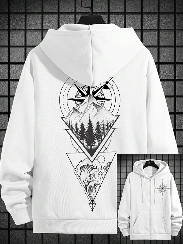 Men's Fun Travel Ethnic Patterns Art Print Casual Hoodie